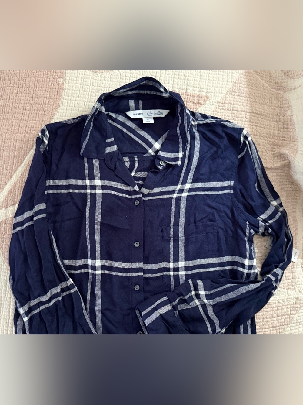 DARK BLUE & WHITE LONG SLEEVE SHIRT - Picture 9 of 9